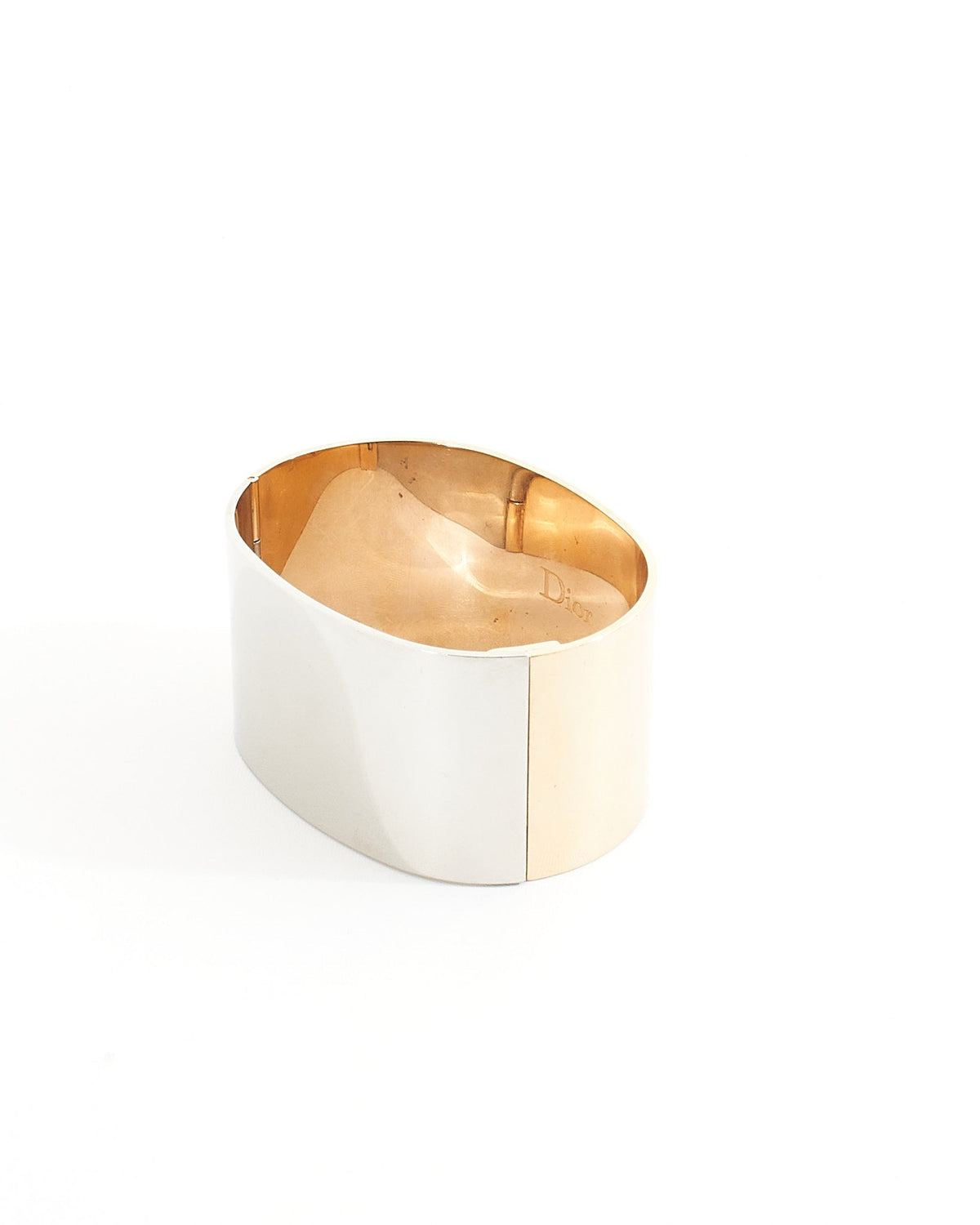 Dior Gold Logo Wide Bangle Bracelet