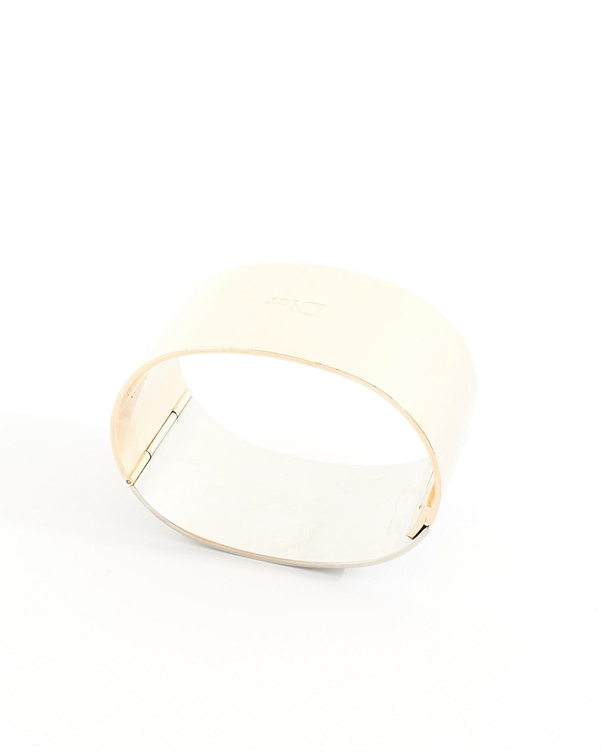 Dior Gold Logo Wide Bangle Bracelet