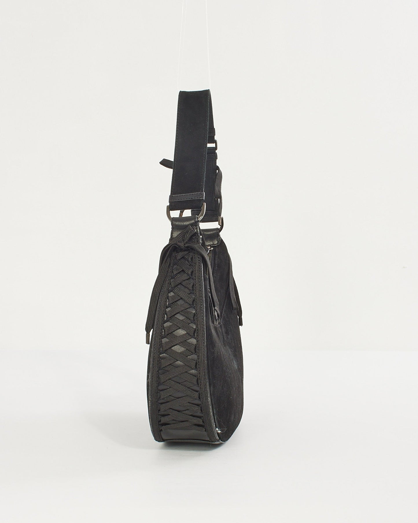 Dior Black Suede Corset Shoulder Bag