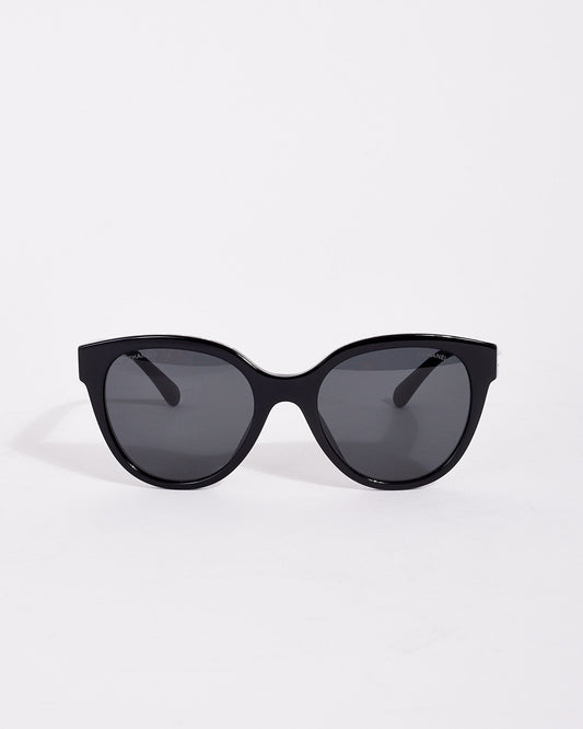 Chanel Black Top Logo Logo 5414-A Cat Eye Sunglasses