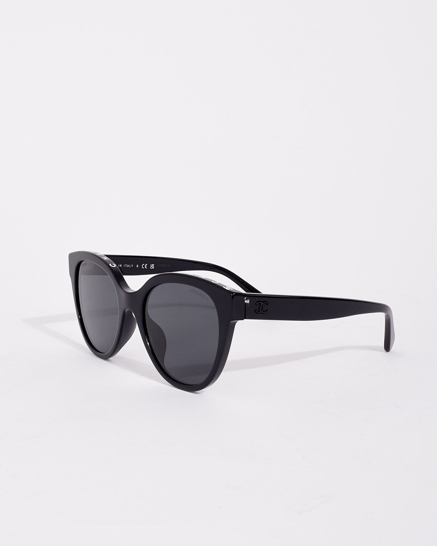 Chanel Black Top Logo Logo 5414-A Cat Eye Sunglasses