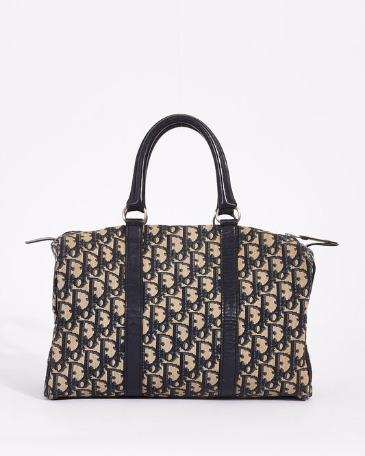 Dior Blue Oblique Canvas Diorissimo Boston Tote Bag