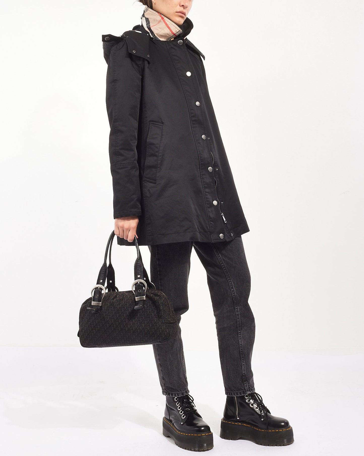 Dior Vintage Black Diorissimo Canvas Tote Bag