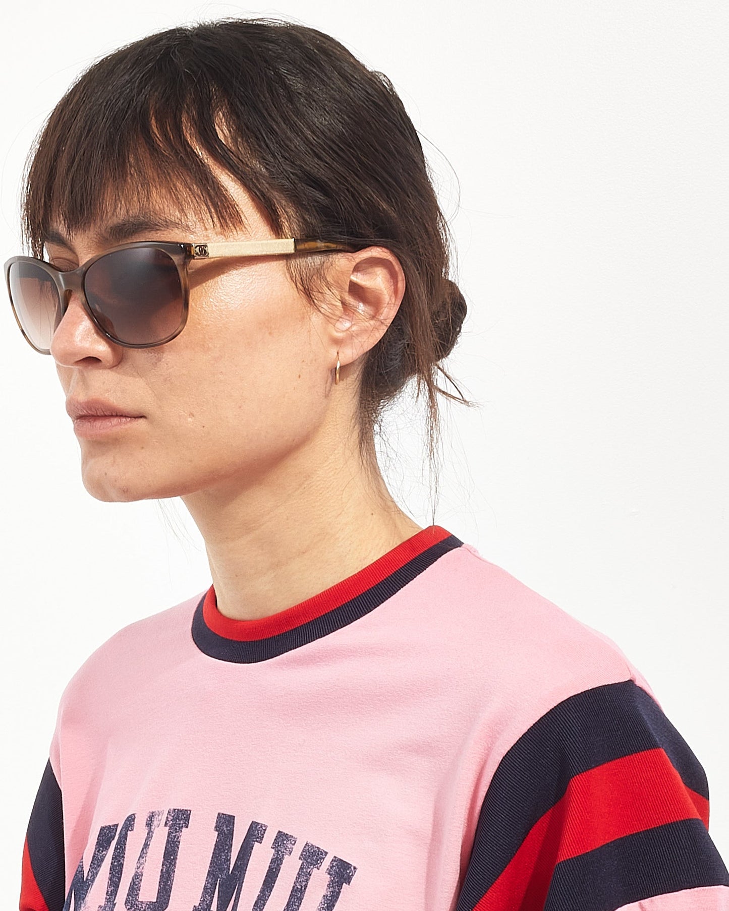 Chanel Brown Tortoise Acetate 5185 Cat Eye Sunglasses