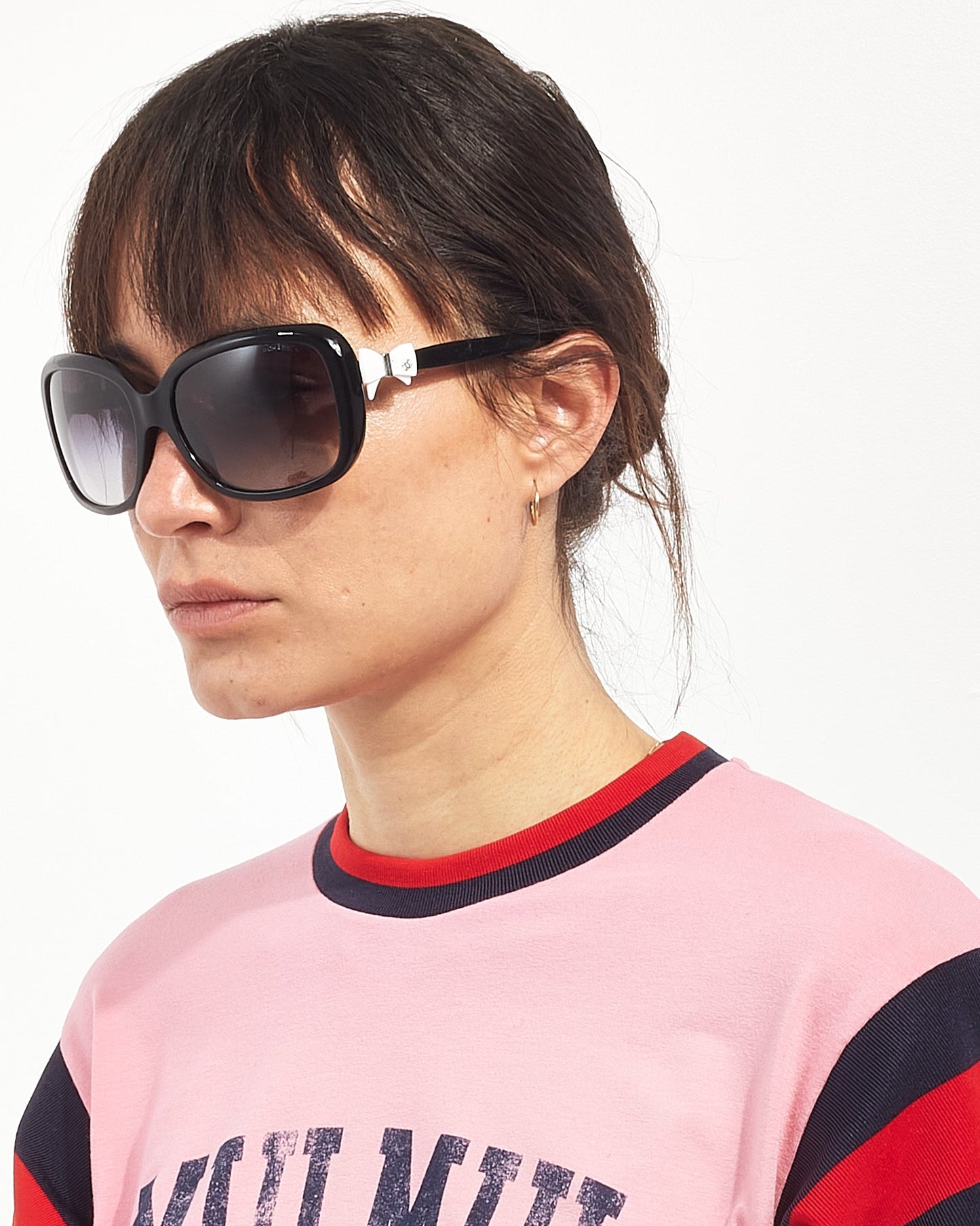 Chanel Black Acetate with White Bow 5171 Sunglasses