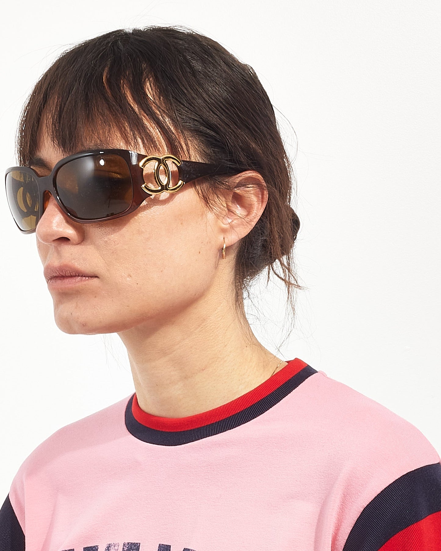 Chanel Brown Acetate 6014 CC Logo Sunglasses