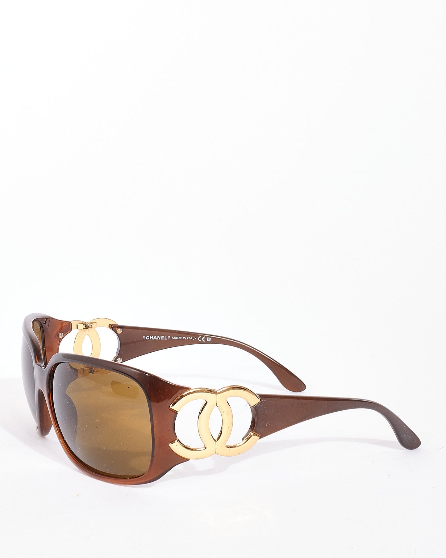 Chanel Brown Acetate 6014 CC Logo Sunglasses