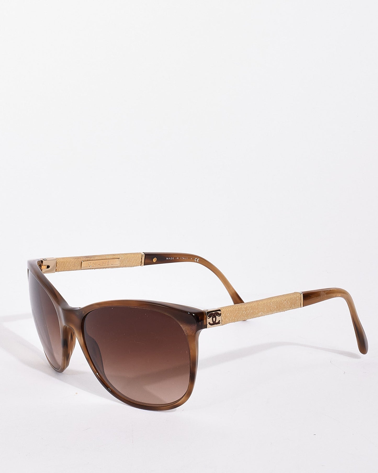 Chanel Brown Tortoise Acetate 5185 Cat Eye Sunglasses