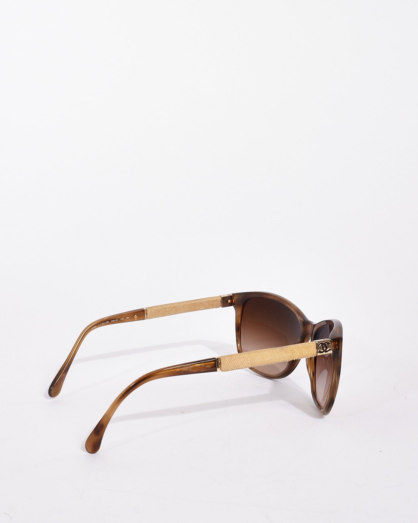 Chanel Brown Tortoise Acetate 5185 Cat Eye Sunglasses