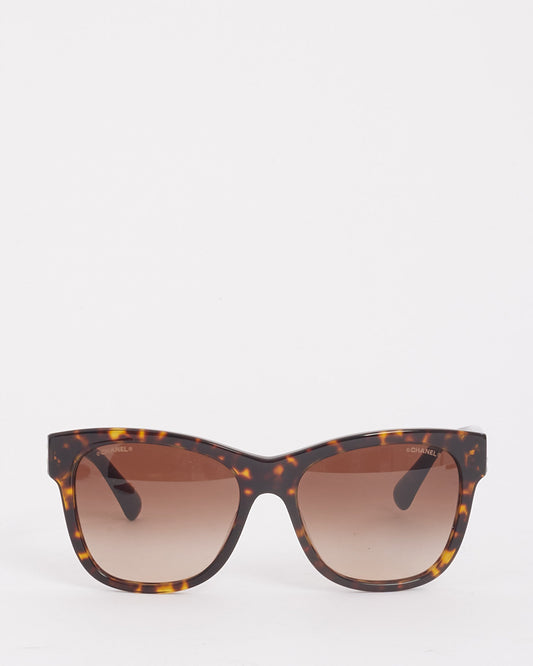 Chanel Brown Tortoise Acetate Butterfly 5380 Sunglasses