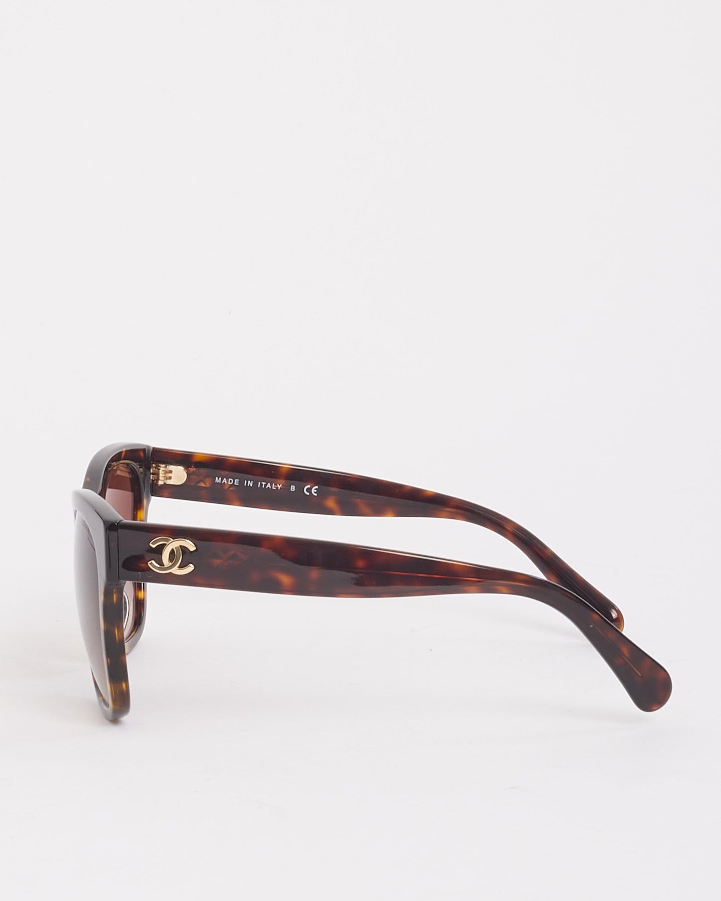 Chanel Brown Tortoise Acetate Butterfly 5380 Sunglasses