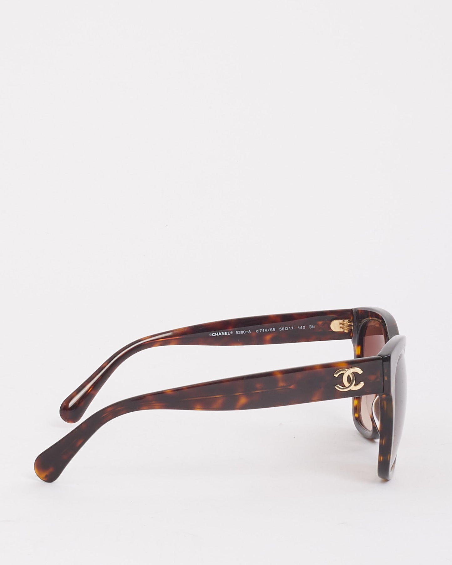 Chanel Brown Tortoise Acetate Butterfly 5380 Sunglasses