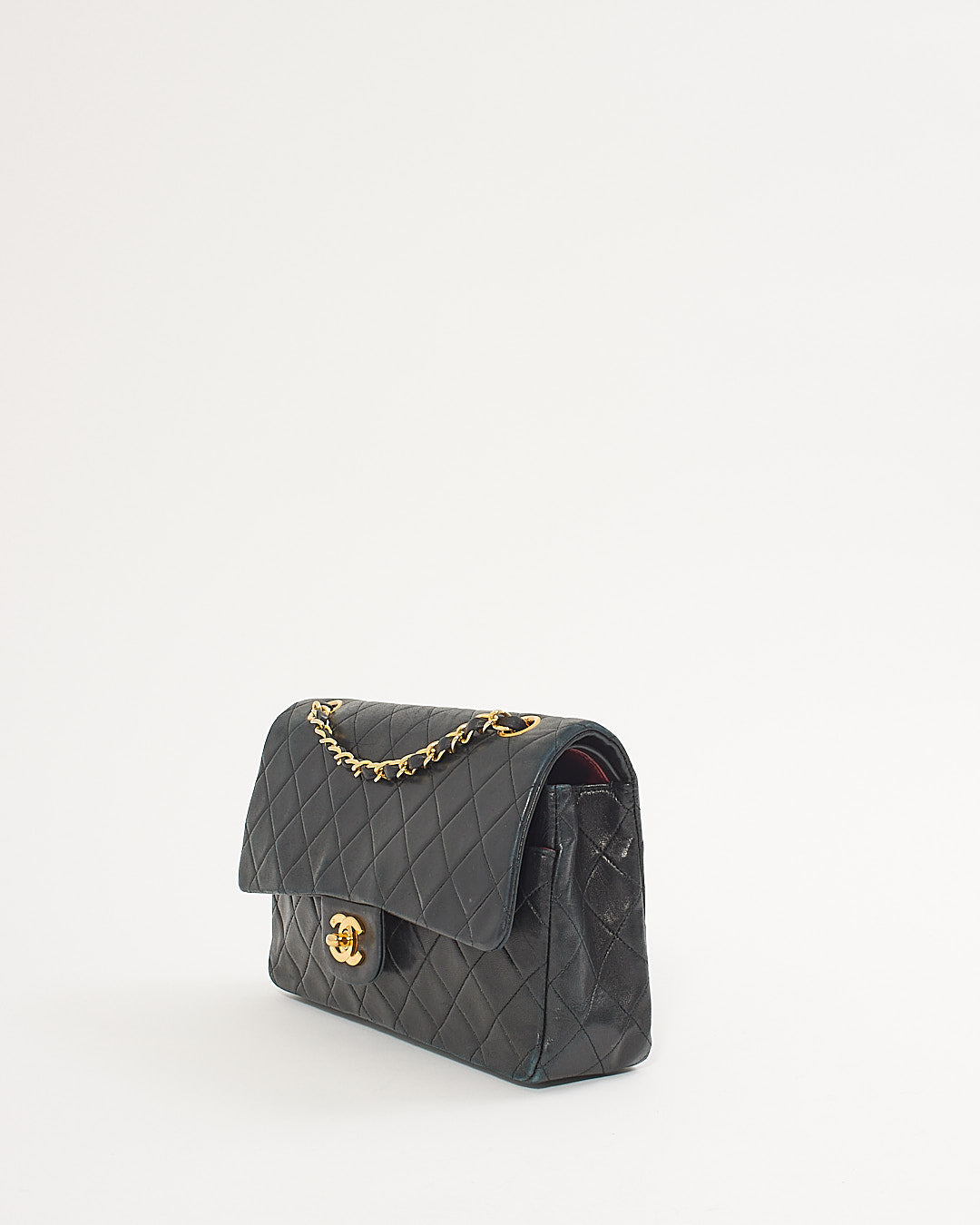 Chanel Black Lambskin Vintage 24K Gold Plated Medium Classic Double Flap Bag