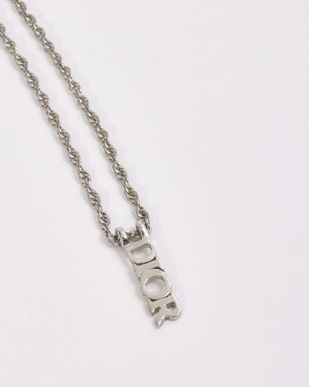 Dior Silver Chain Logo Necklace