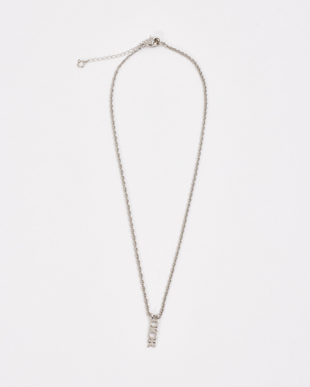 Dior Silver Chain Logo Necklace
