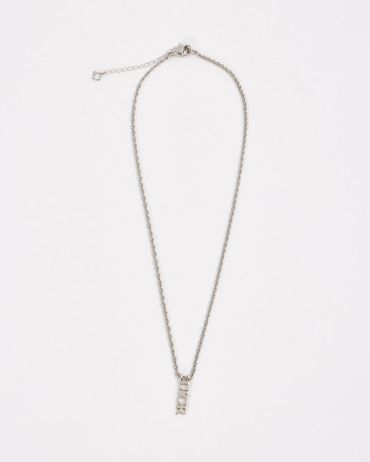 Dior Silver Chain Logo Necklace