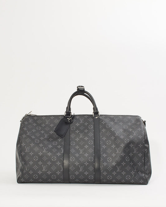 Louis Vuitton Black Monogram Eclipse Keepall Bandouliere 55 - NO STRAP