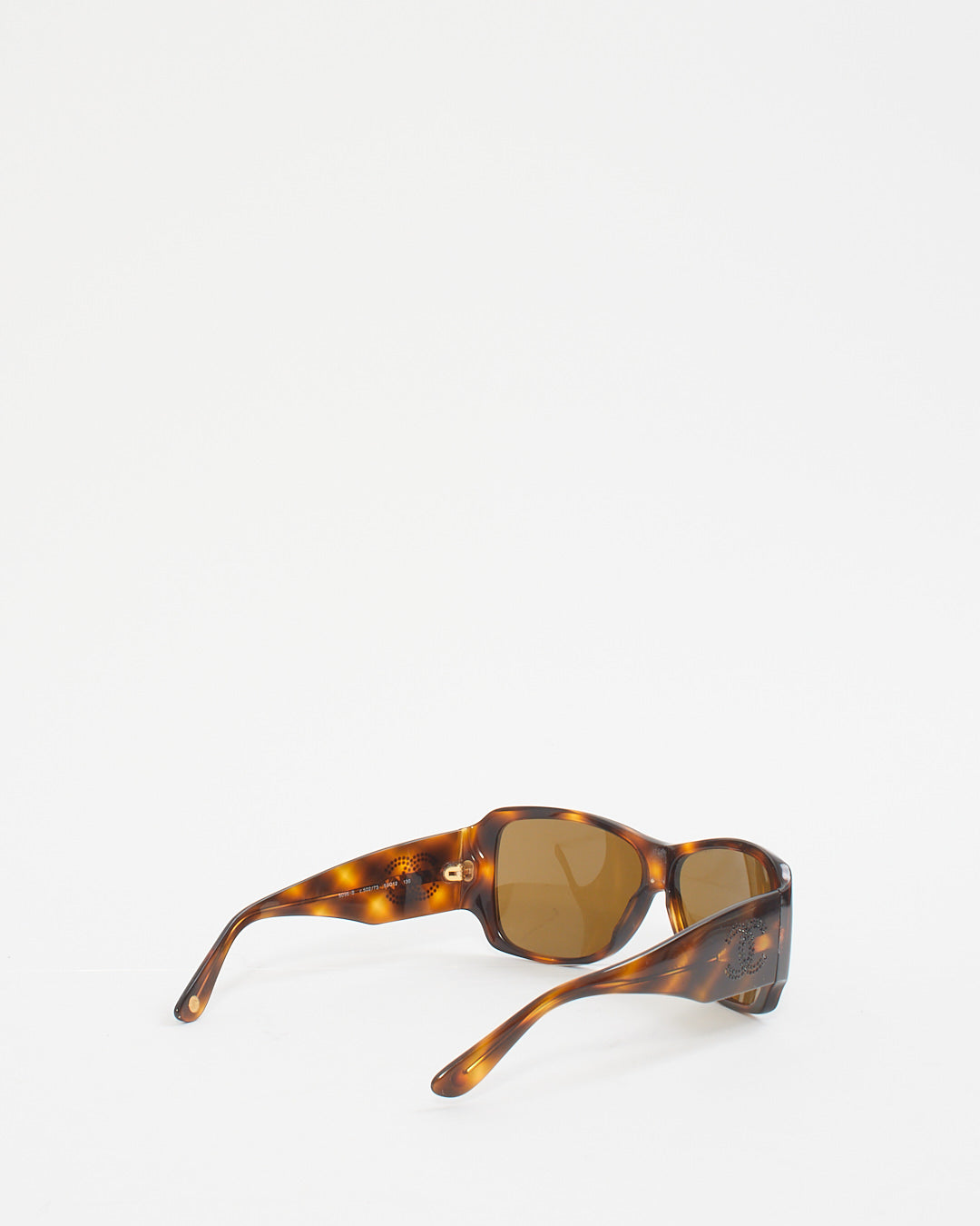 Chanel Vintage Tortoise Rhinestone Logo Sunglasses 5096-B