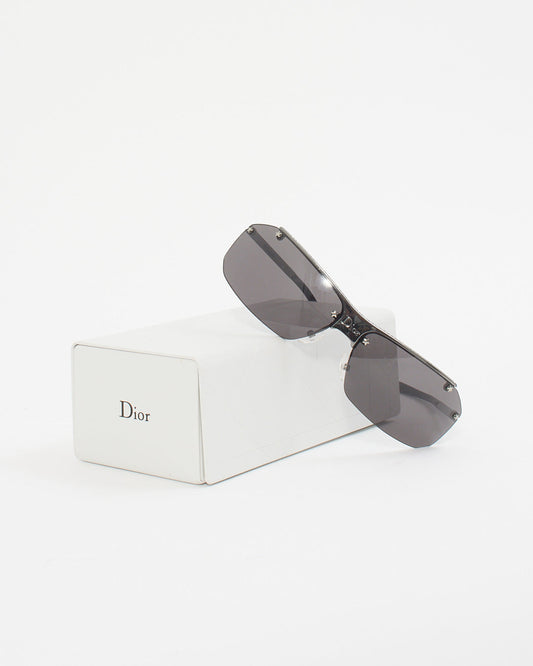 Dior Black/ Rhinestone Detail Dior Hit 2 Sunglasses