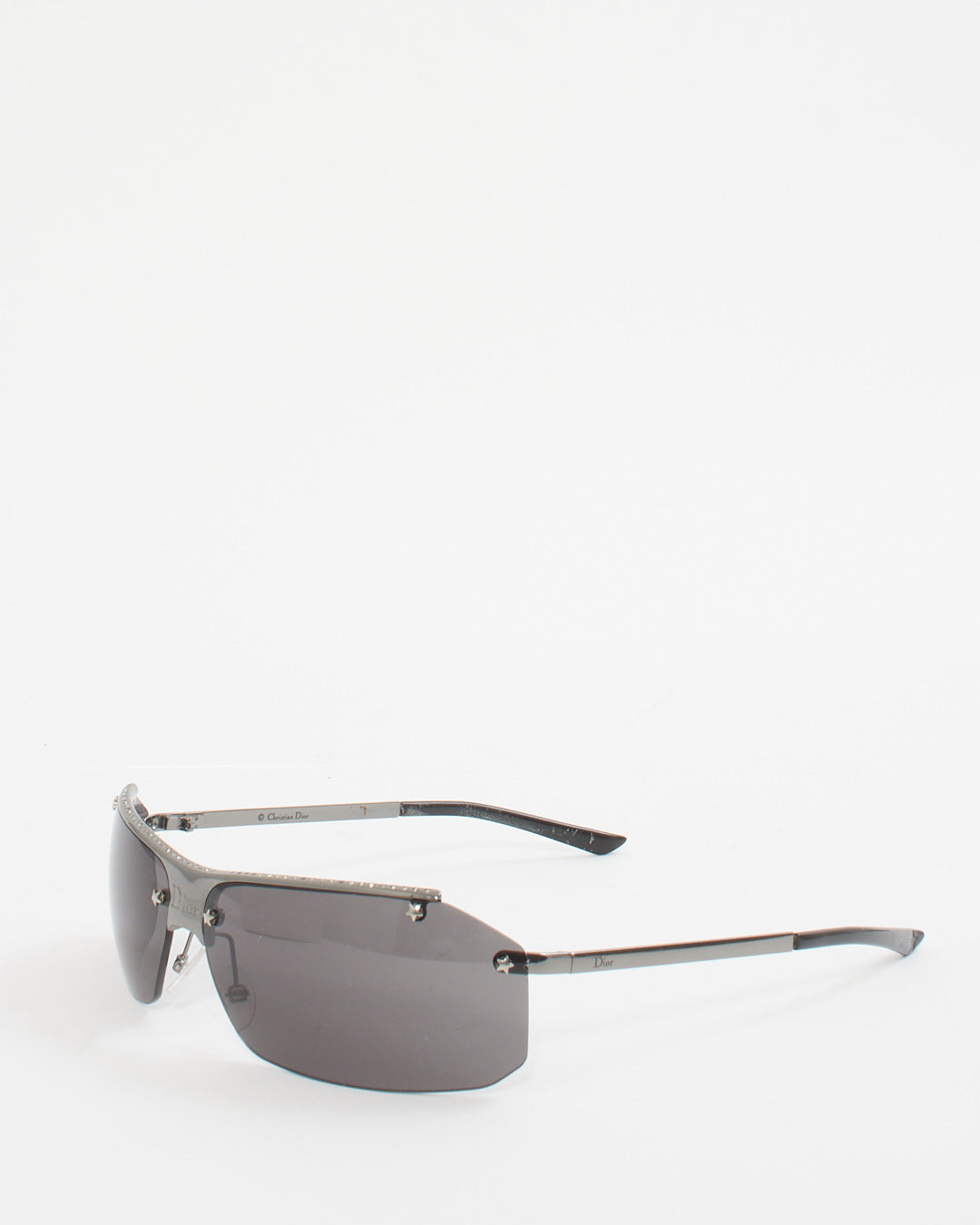 Dior Black/ Rhinestone Detail Dior Hit 2 Sunglasses
