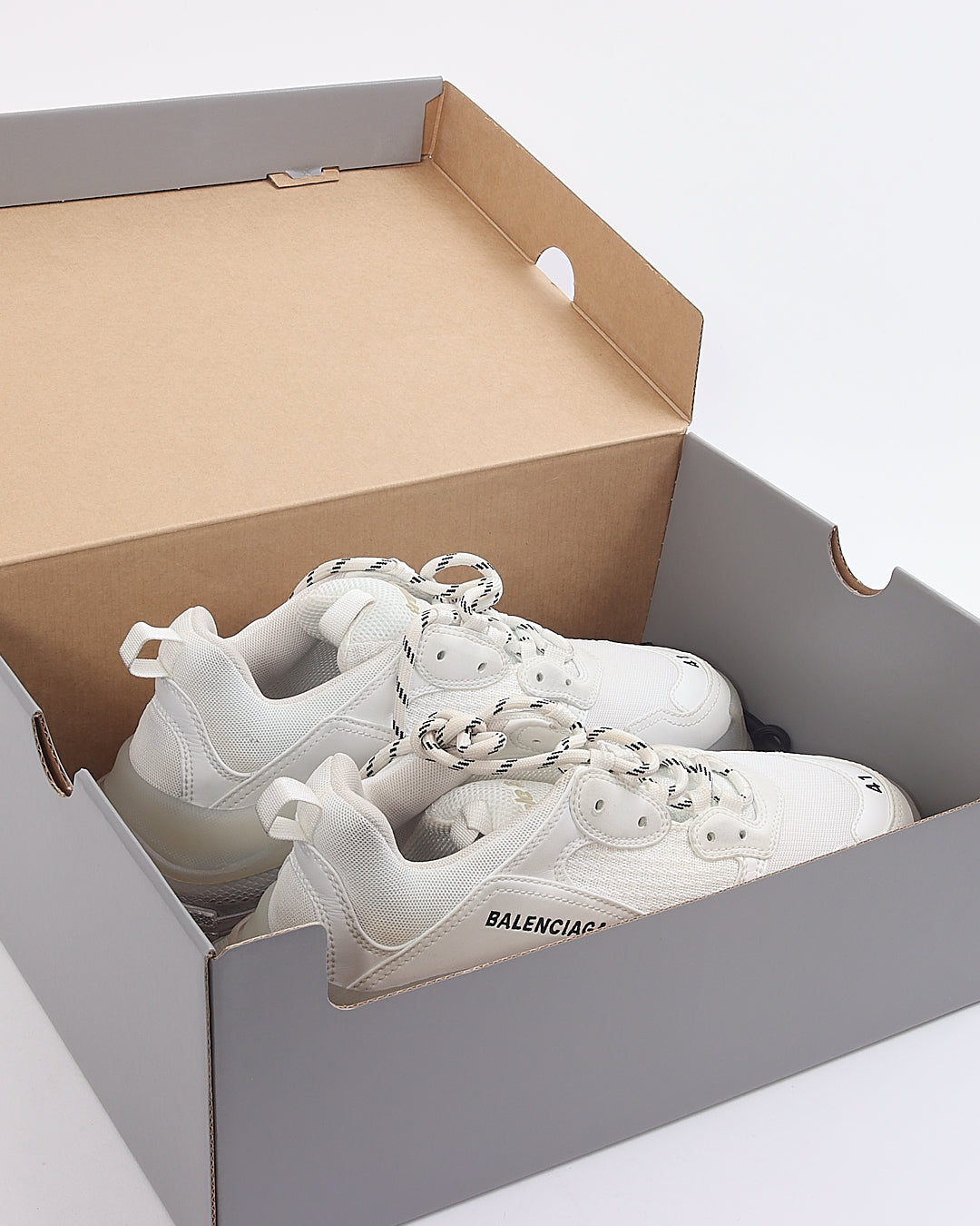 Balenciaga White Fabric/Leather Triple S Women - 41