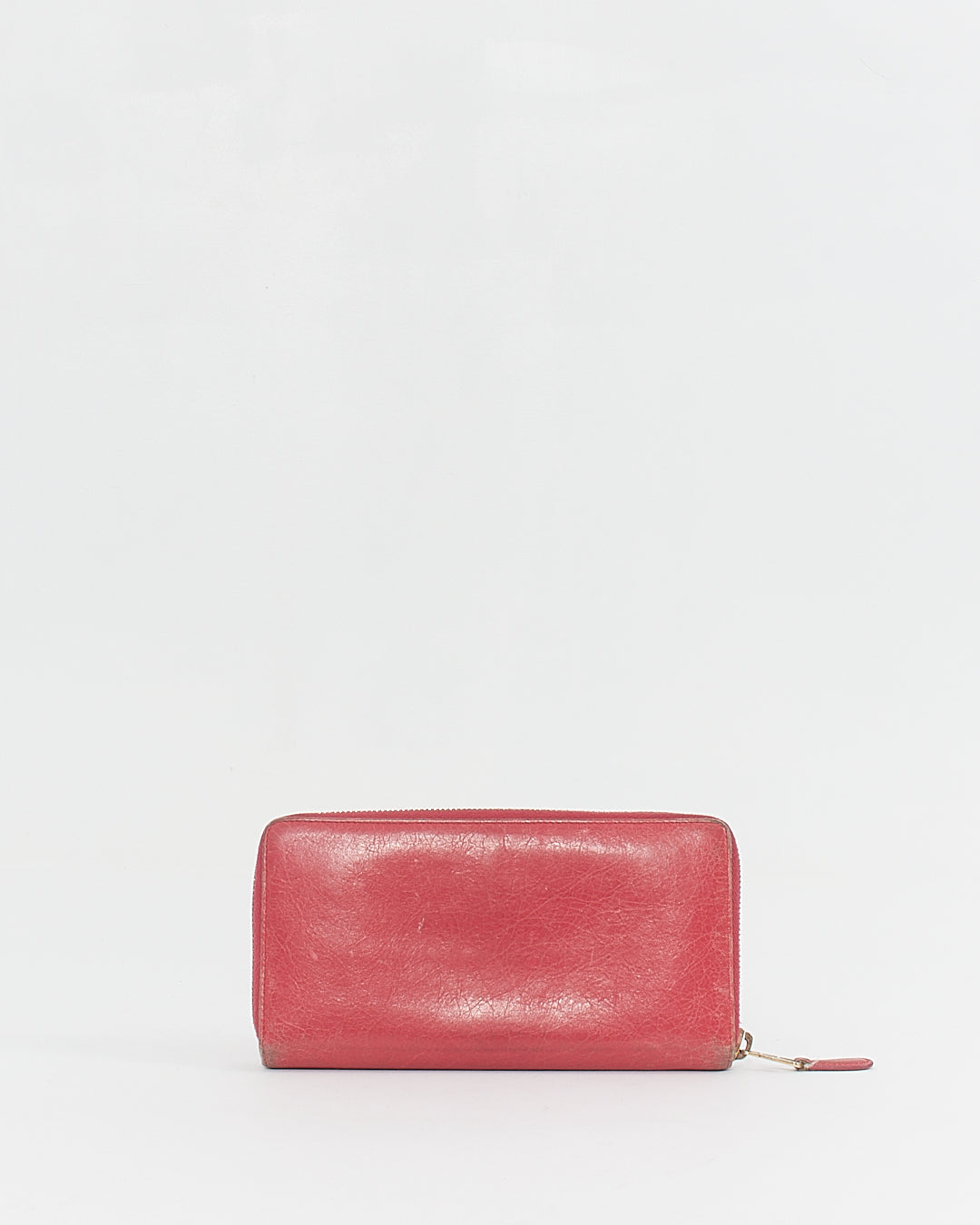 Balenciaga Fuchsia Leather Motocross Classic Continental Wallet