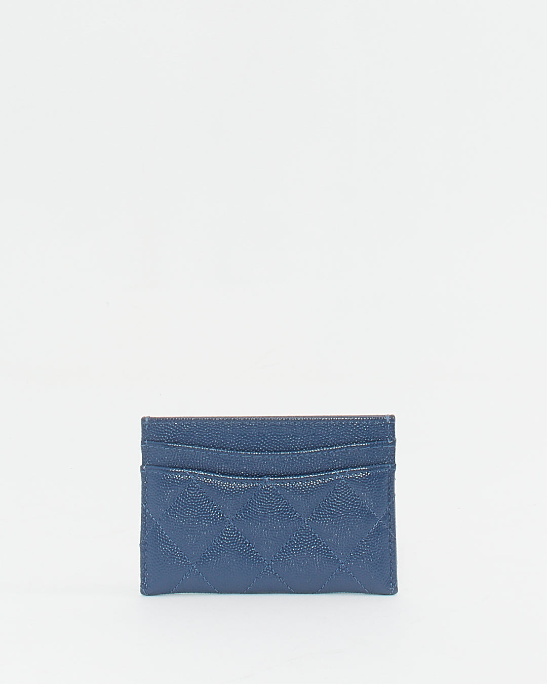 Chanel Navy Blue Caviar Leather Card Holder