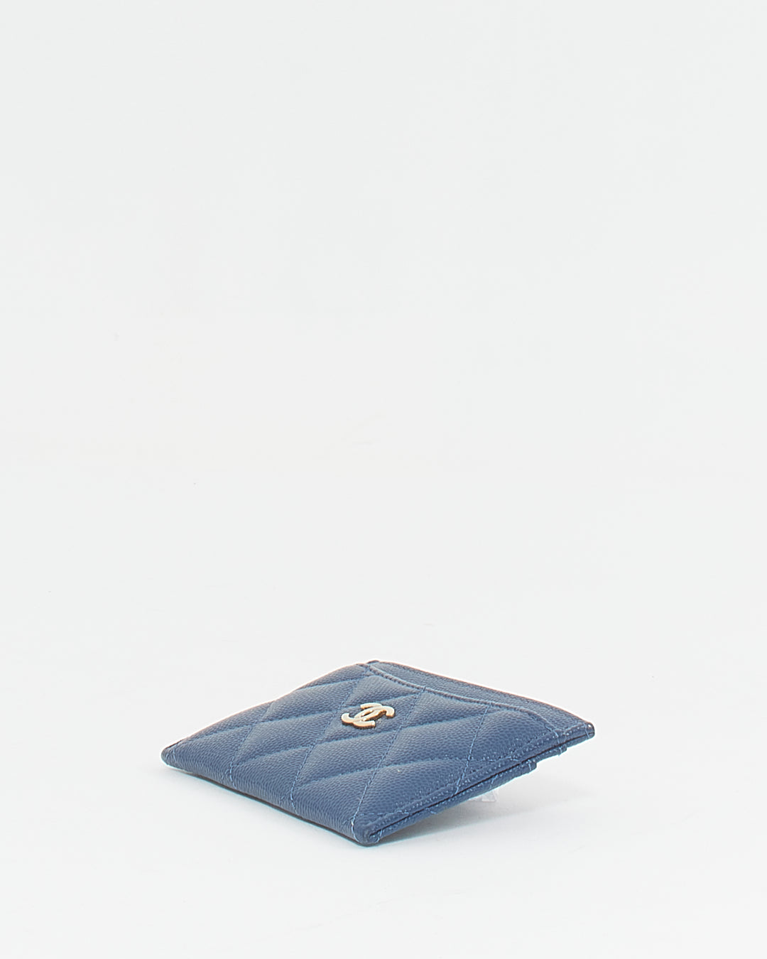 Chanel Navy Blue Caviar Leather Card Holder