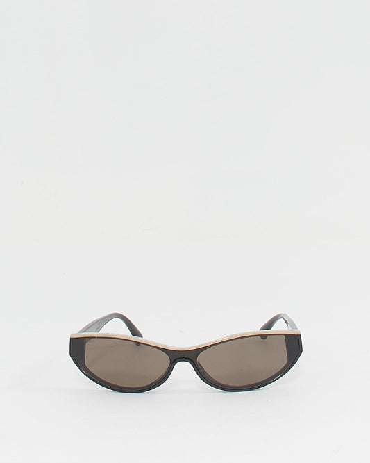 Chanel Black/Beige Acetate Oval 5415-A Sunglasses