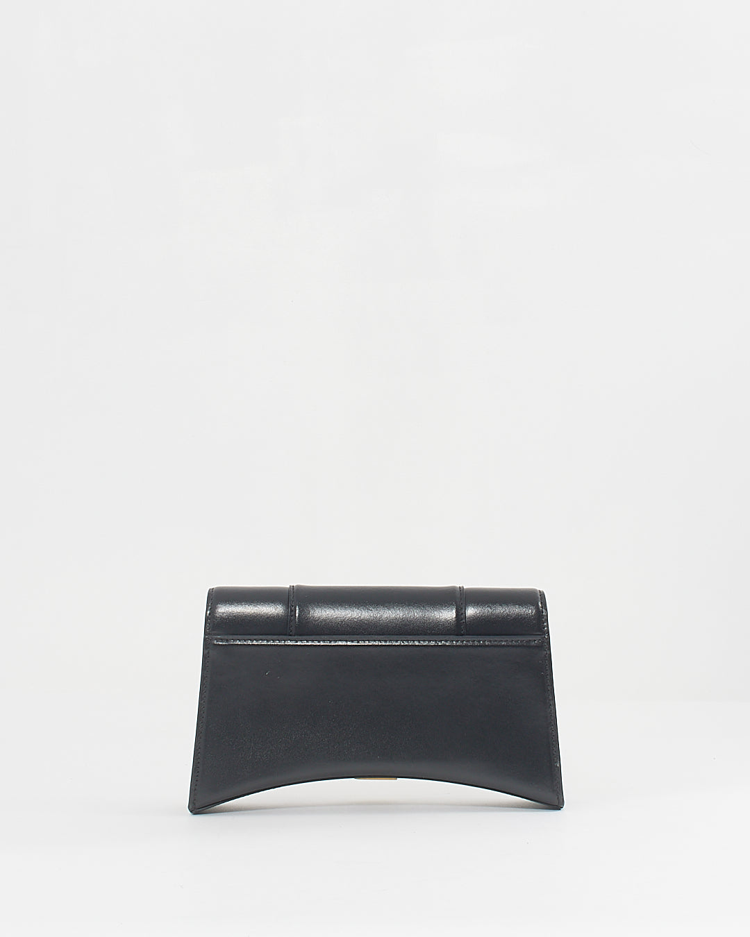 Balenciaga Black Smooth Leather Box Hourglass Wallet on a Chain