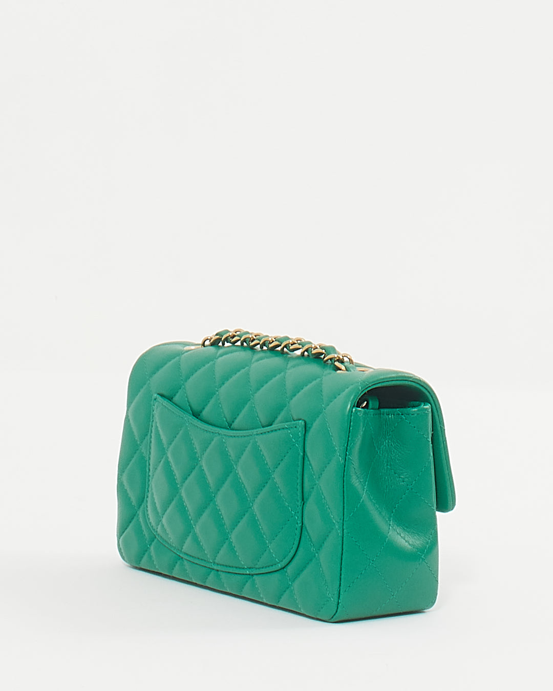 Chanel Emerald Green Lambskin Mini Rectangular Classic Flap Bag