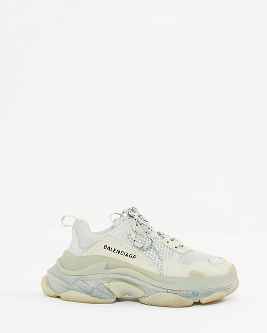 Balenciaga Grey Fabric/Leather Triple S Women Sneakers -  38