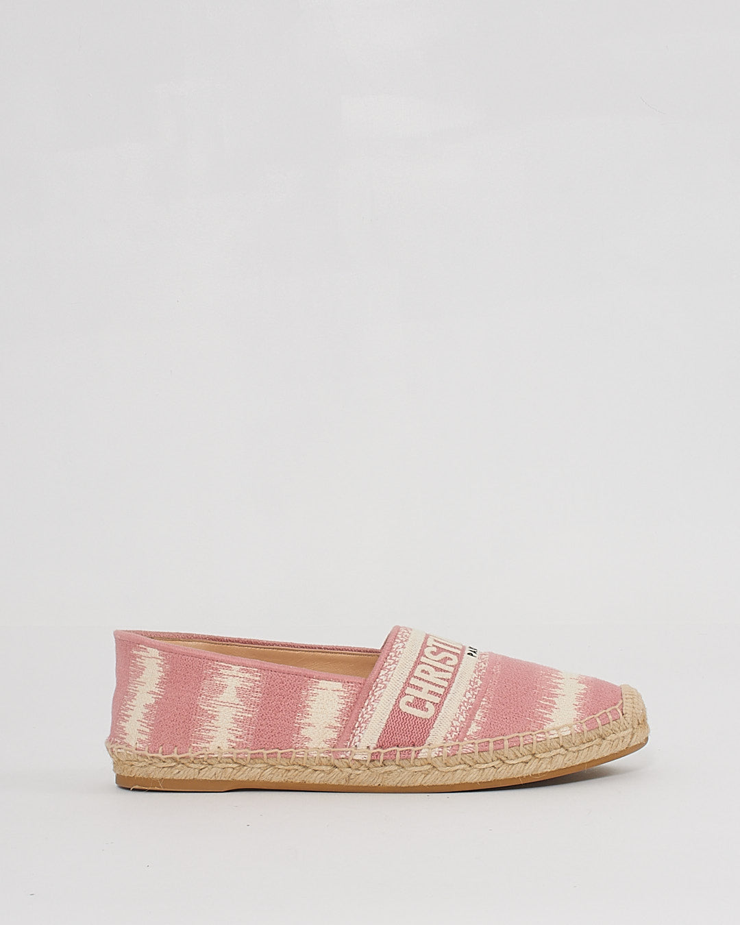 Dior Pink Canvas Logo Printed Espadrilles - 39