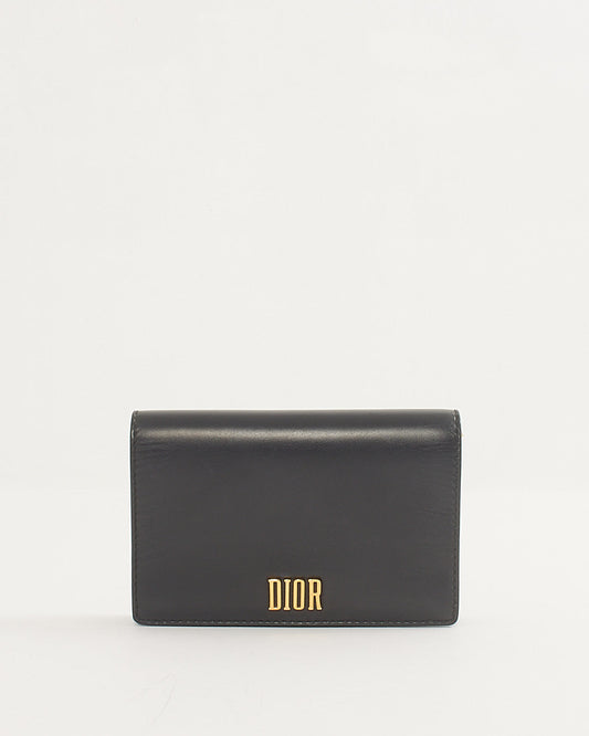 Dior Black Leather DiorAddict Wallet on Chain Bag
