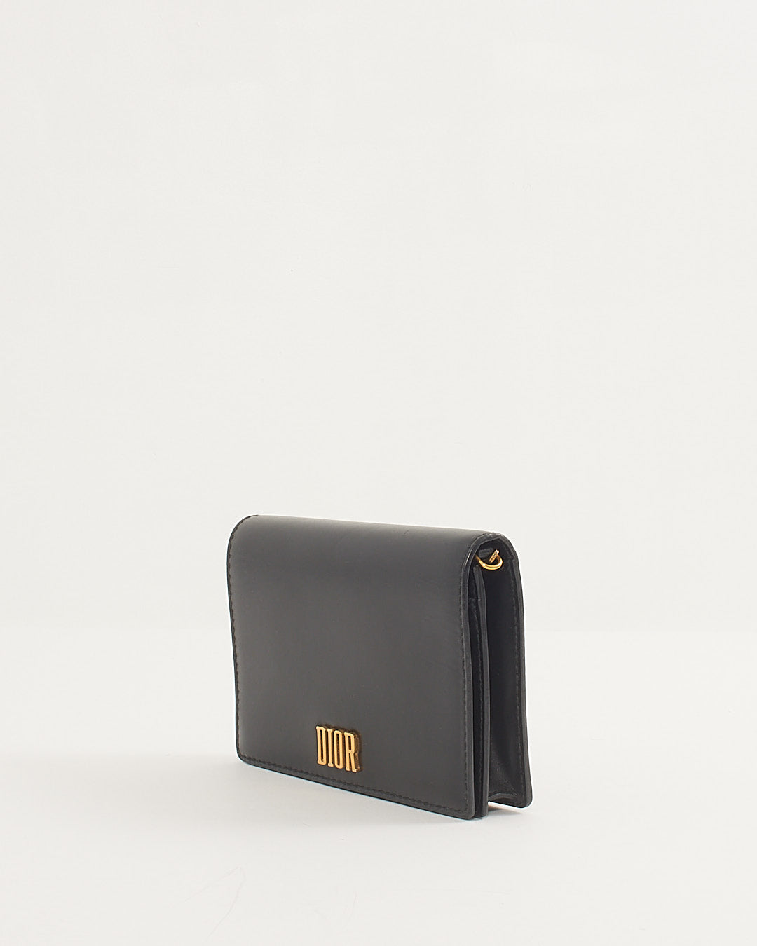 Dior Black Leather DiorAddict Wallet on Chain Bag
