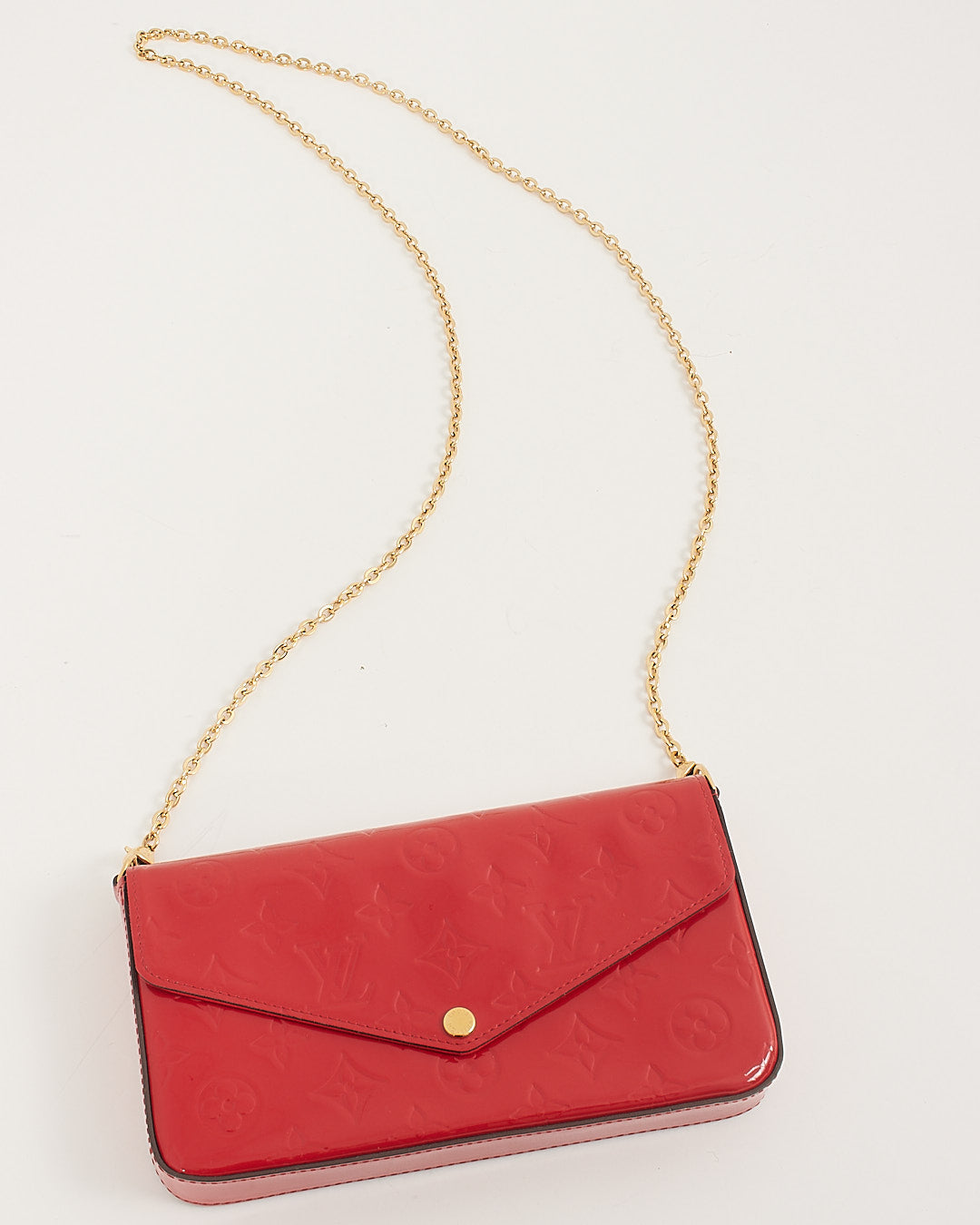 Louis Vuitton Red/Pink (Framboise) Monogram Vernis Felicie Pochette Bag