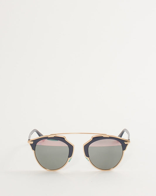 Dior Blue/Rose Gold SoReal Sunglasses