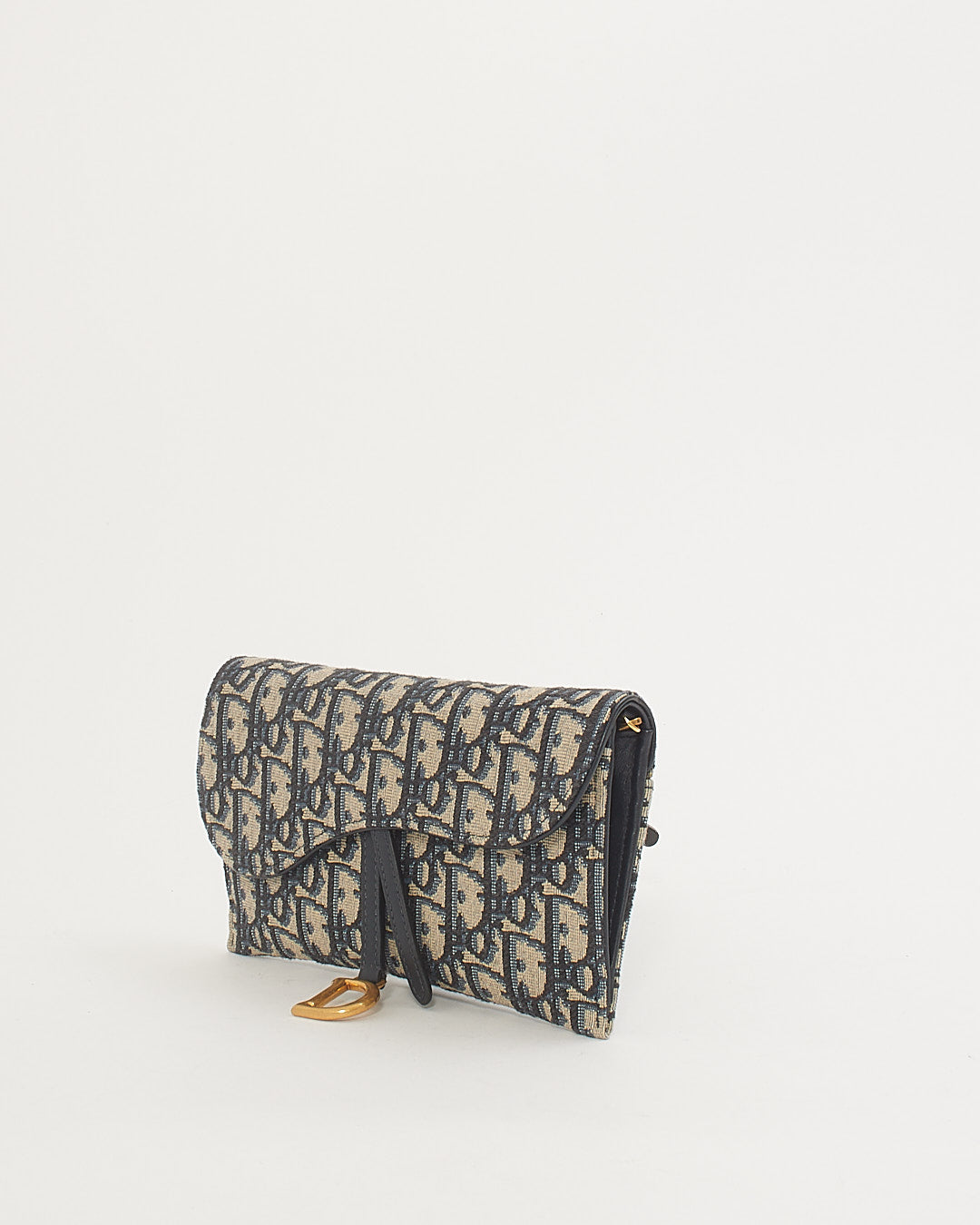 Dior Blue Oblique Canvas Wallet on Chain with Pochette