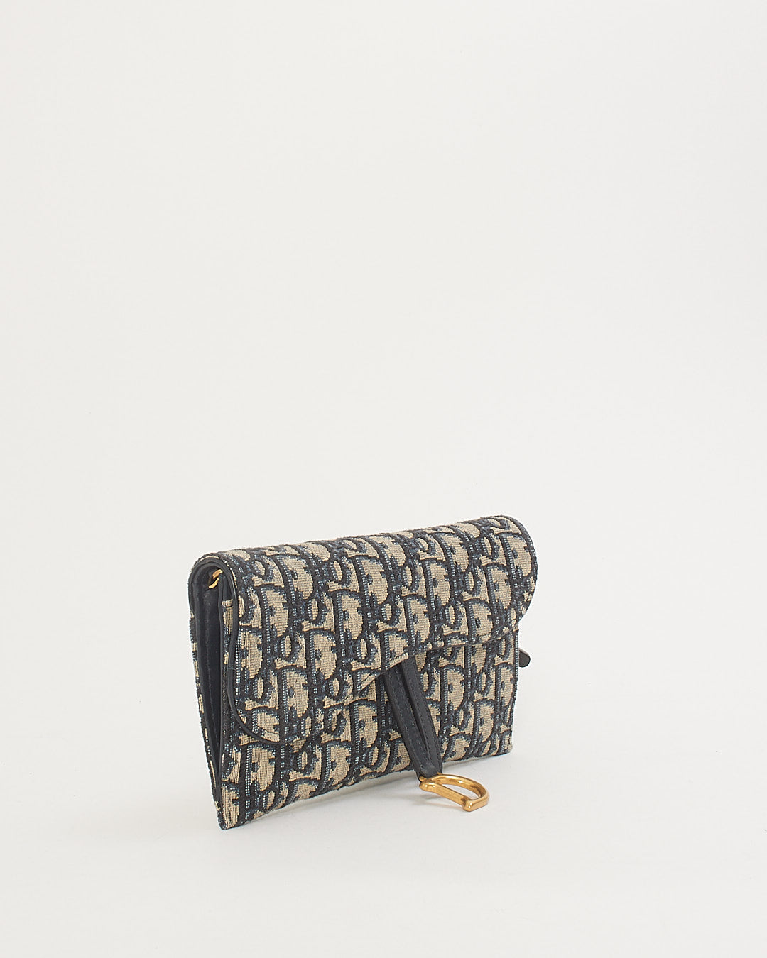 Dior Blue Oblique Canvas Wallet on Chain with Pochette