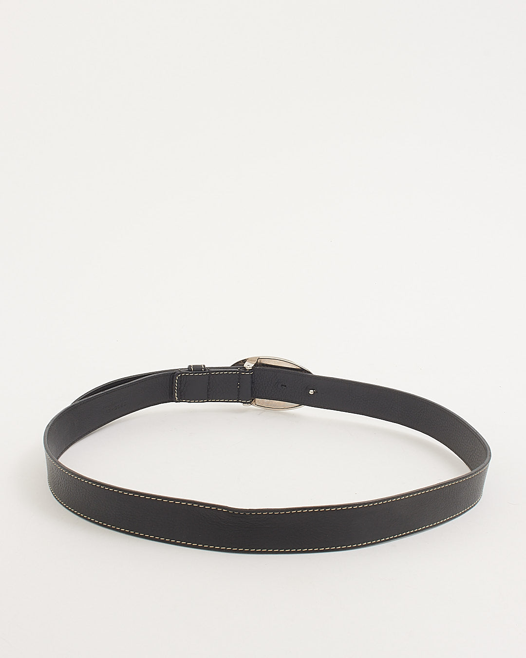 Dior Black Leather CD Logo Buckle Belt - 90