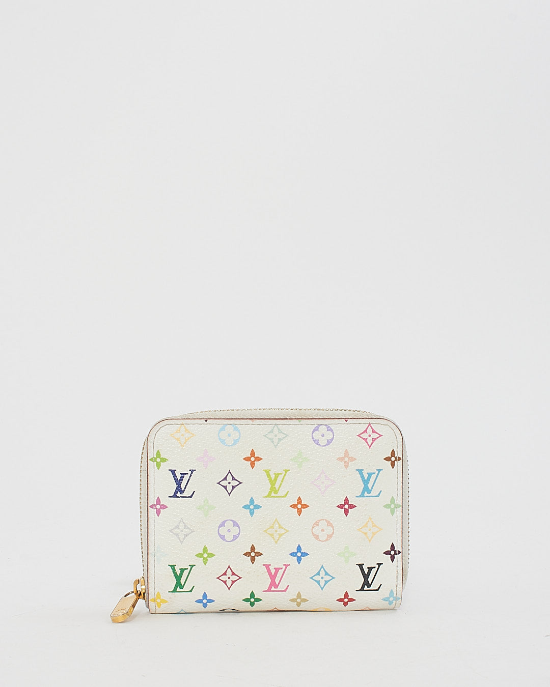 Louis Vuitton White Monogram Multicolore Small Zippy Coin Purse Wallet