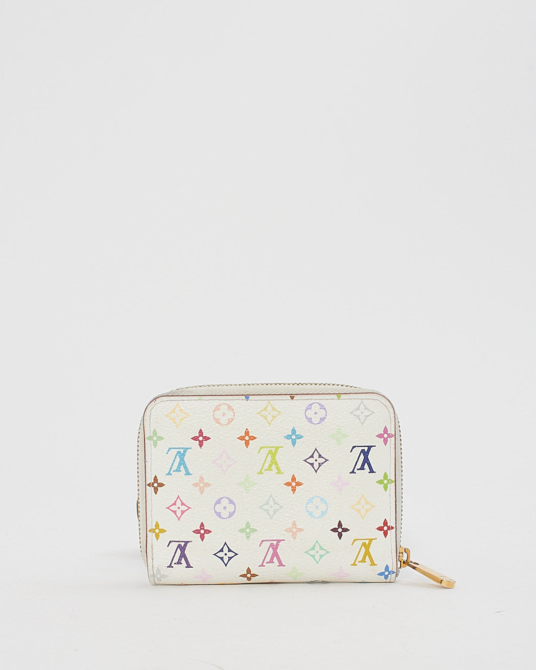 Louis Vuitton White Monogram Multicolore Small Zippy Coin Purse Wallet