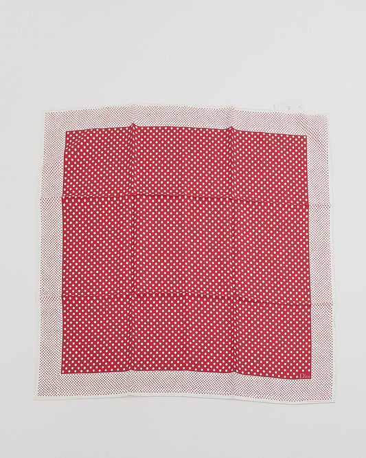 Dior Red Polka-Dot Silk Scarf