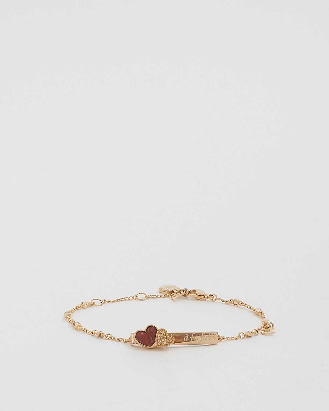 Dior Gold Je T'aime Heart Charm Bracelet