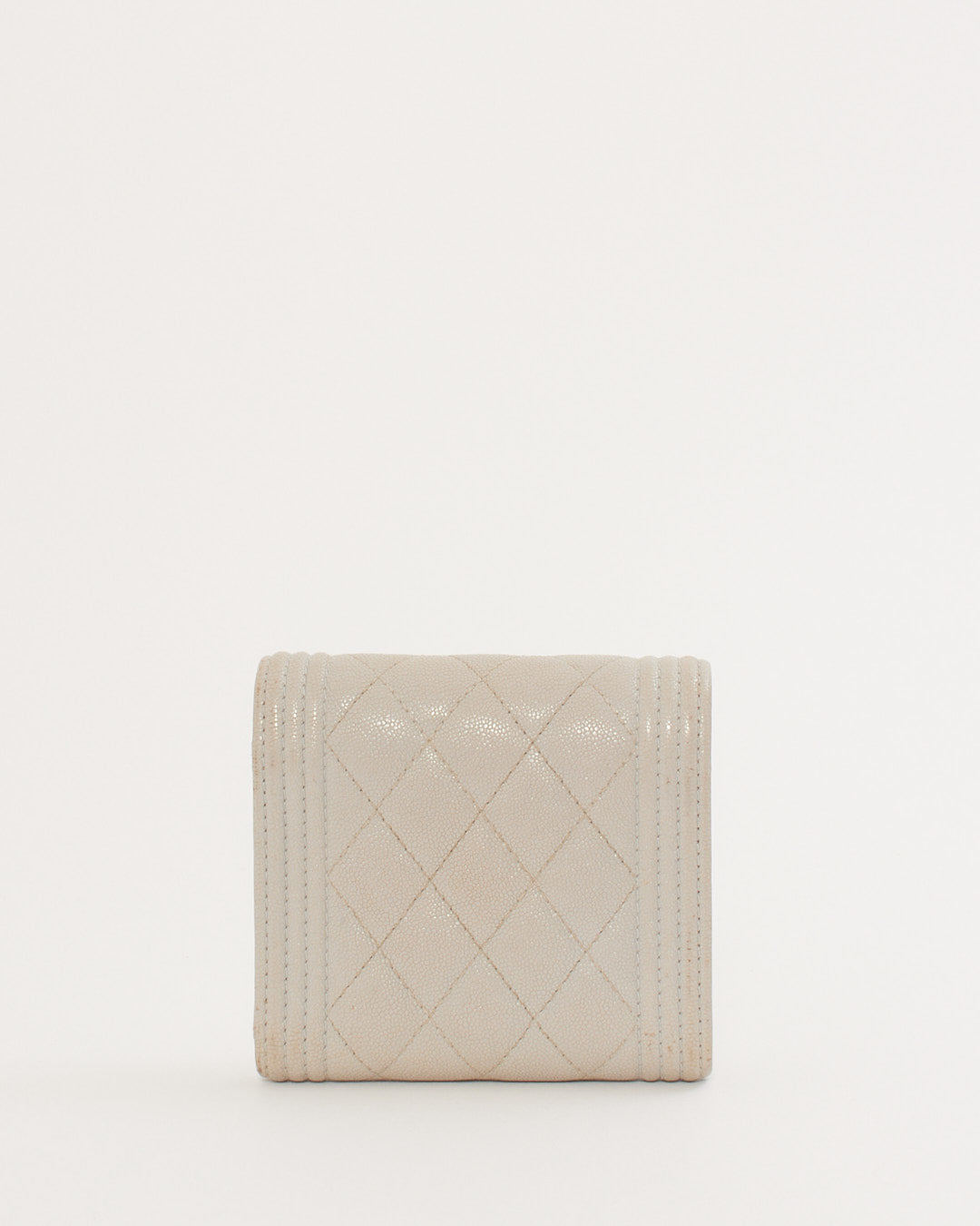 Chanel Grey/Taupe Caviar Leather Small Boy Wallet