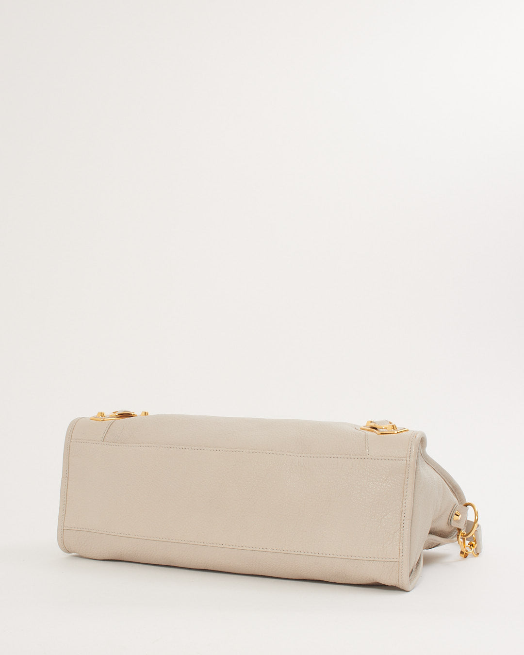 Balenciaga Light Grey Motocross Metallic Edge City Bag
