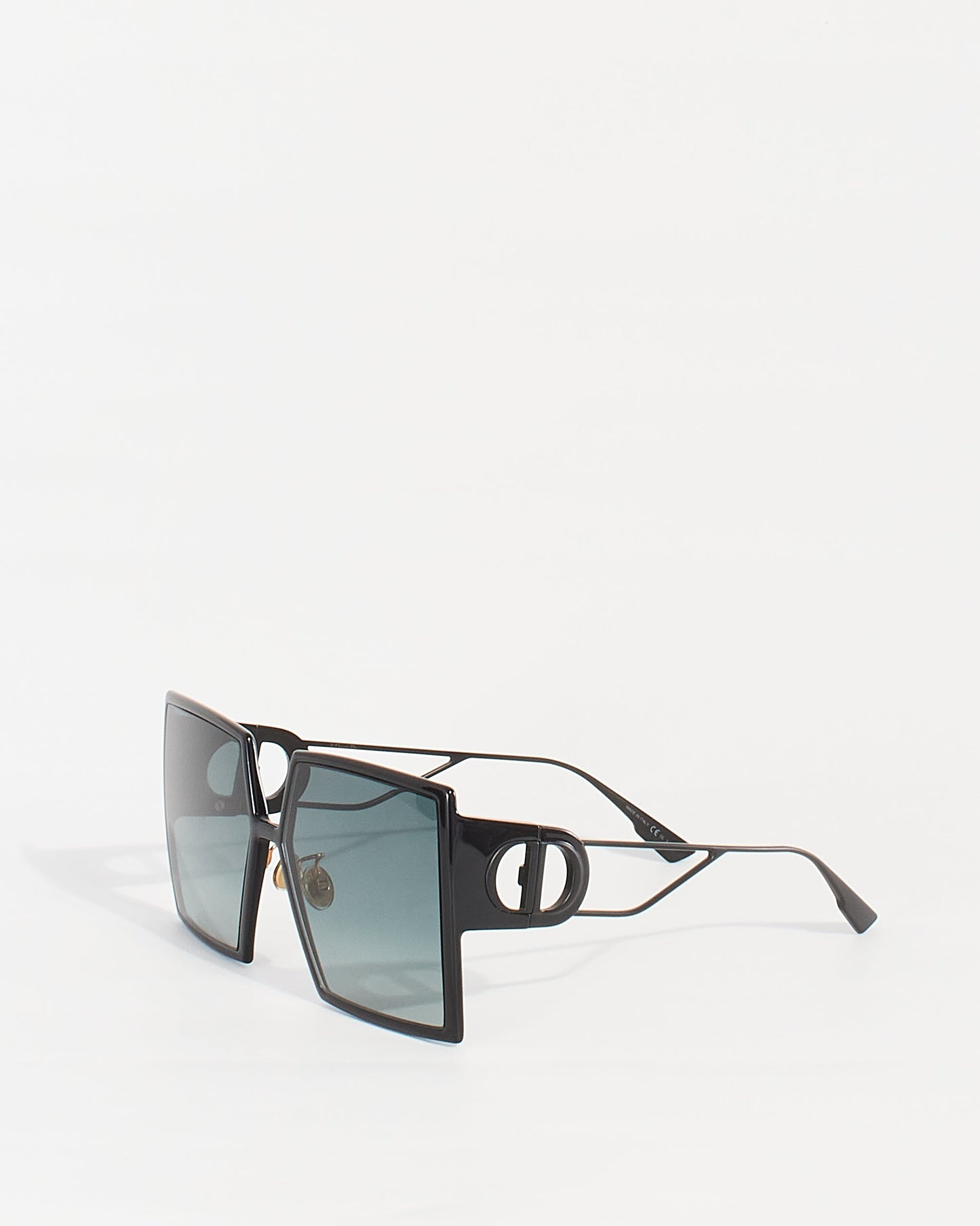 Dior Black Acetate 30Montaigne 80711 Square Sunglasses