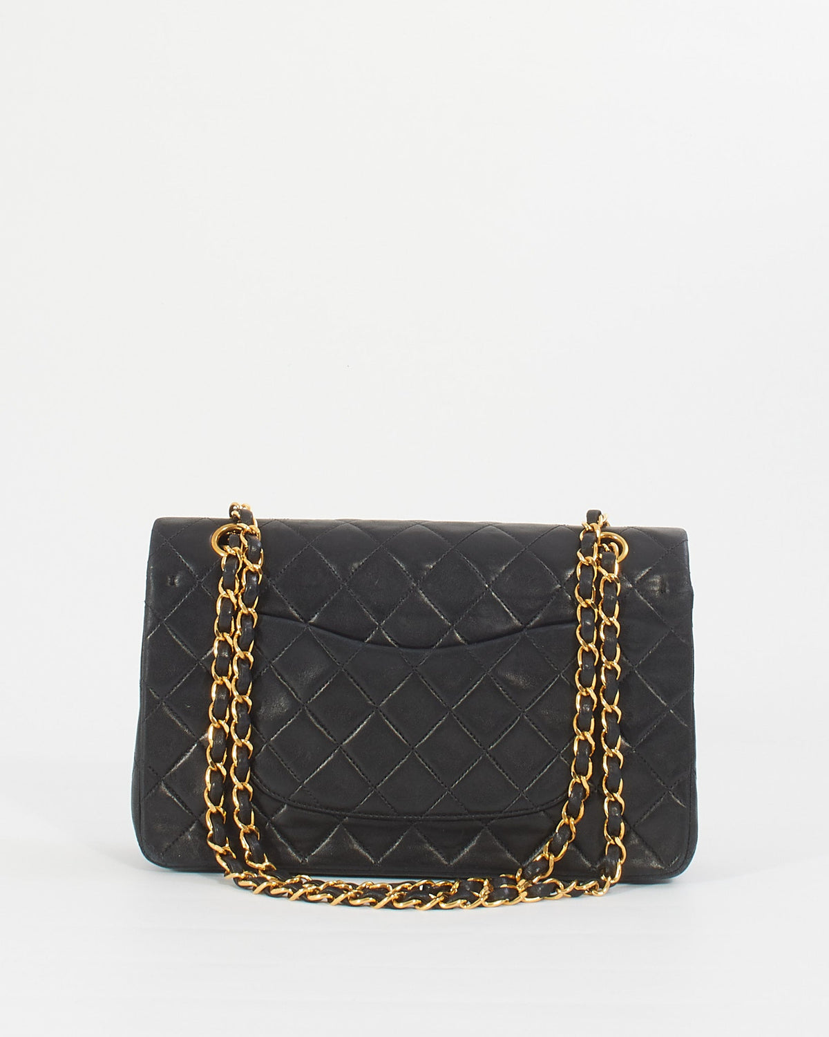 Chanel Vintage Black Lambskin Classic Medium Flap Bag with GHW