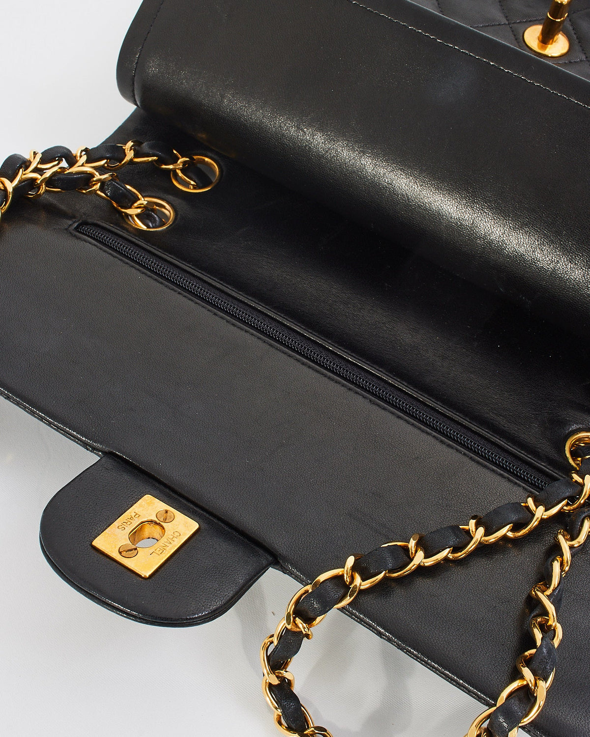 Chanel Vintage Black Lambskin Classic Medium Flap Bag with GHW