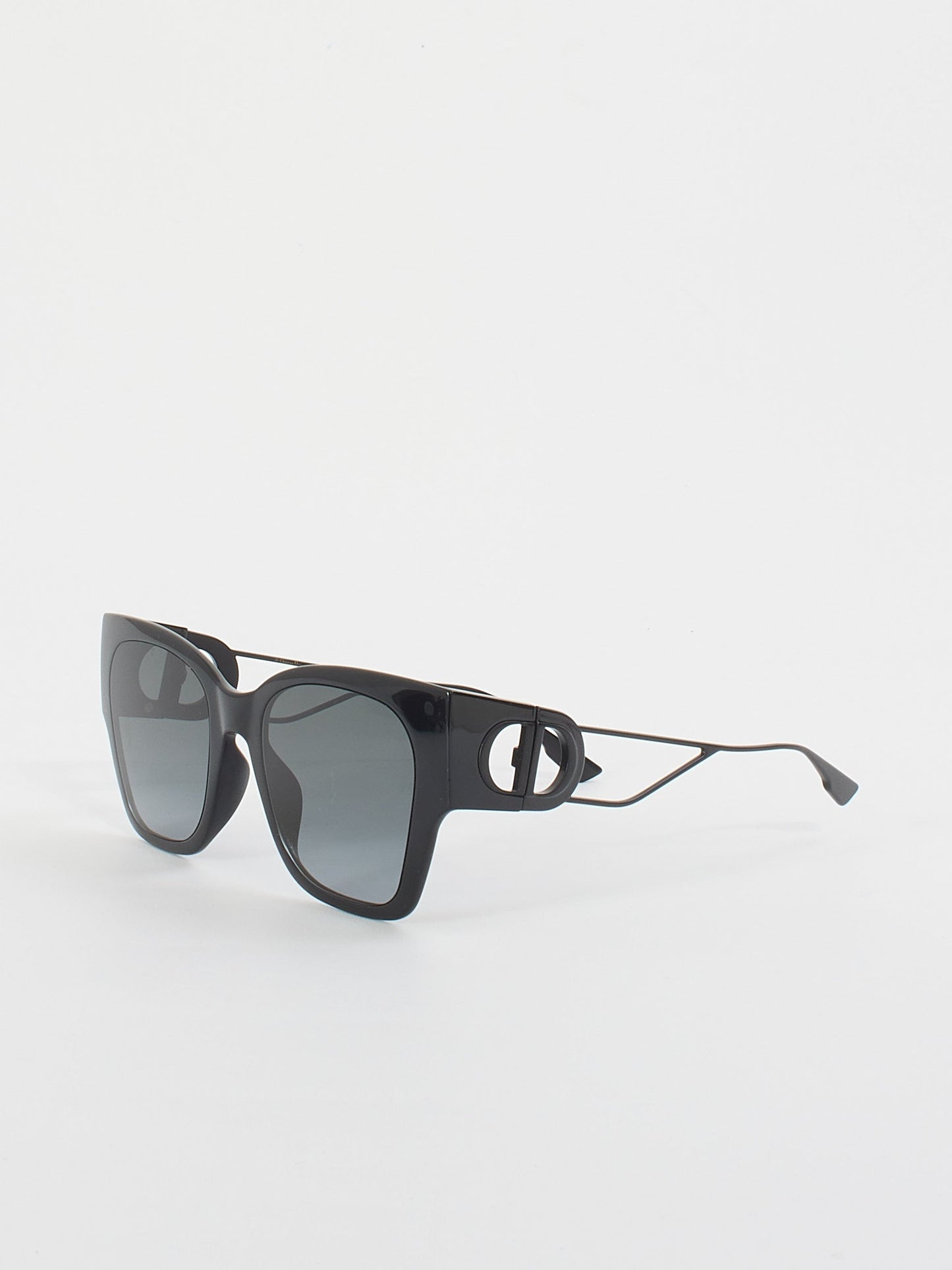 Dior Black Acetate 30Montaigne S2U Cat Eye Sunglasses